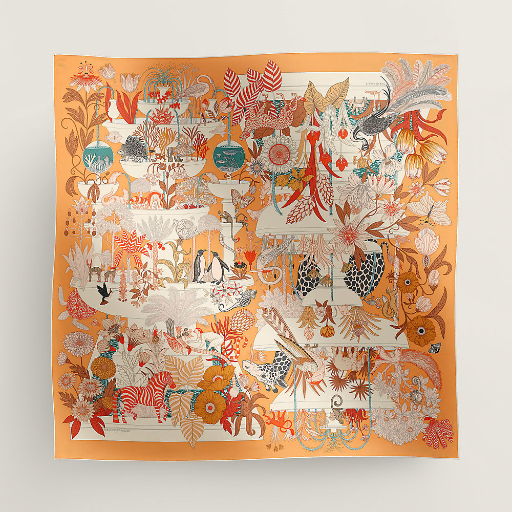 Precious Paradise scarf 90 - Orange | Hermès Thailand